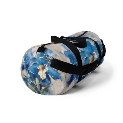 Embrace Artistic Expression with Blue Orchid Abstract Painting Duffel Bag