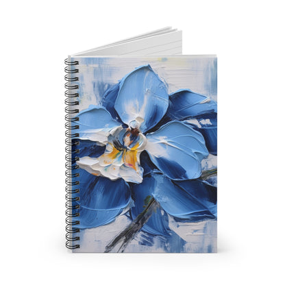Abstract Painting with a Twist Spiral Notebook Ruled: Where Blue Orchids Blossom