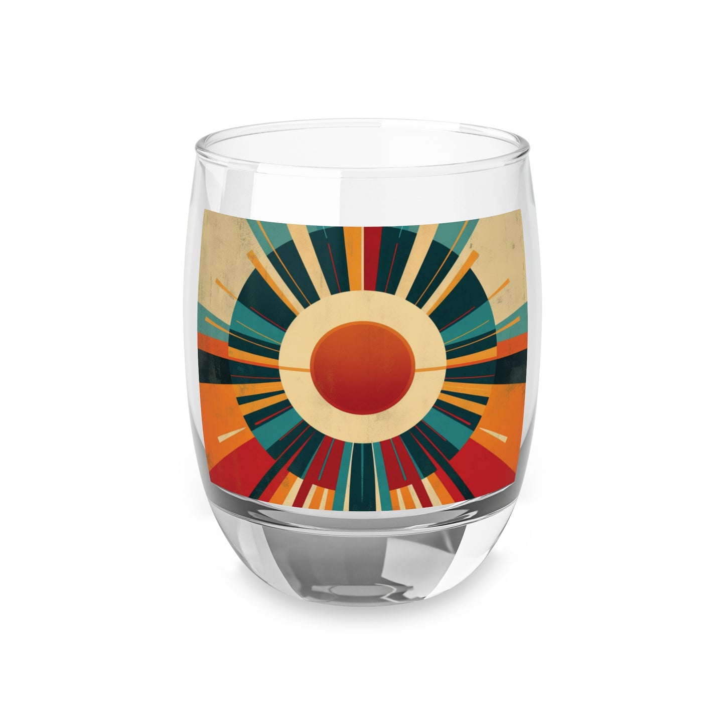 Minimalist Sunshine: Midcentury Modern Sun Whiskey Glass