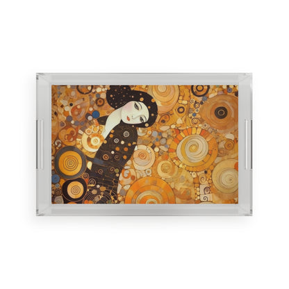 Sensual Symmetry: Acrylic Serving Tray Embodying the Essence of Symbolism in 19th Century Art