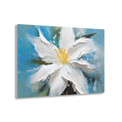 Ethereal Elegance: Acrylic Prints featuring an Abstract Oil Painting of Jasmine