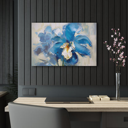 Embrace Artistic Expression with Blue Orchid Abstract Painting Acrylic Prints