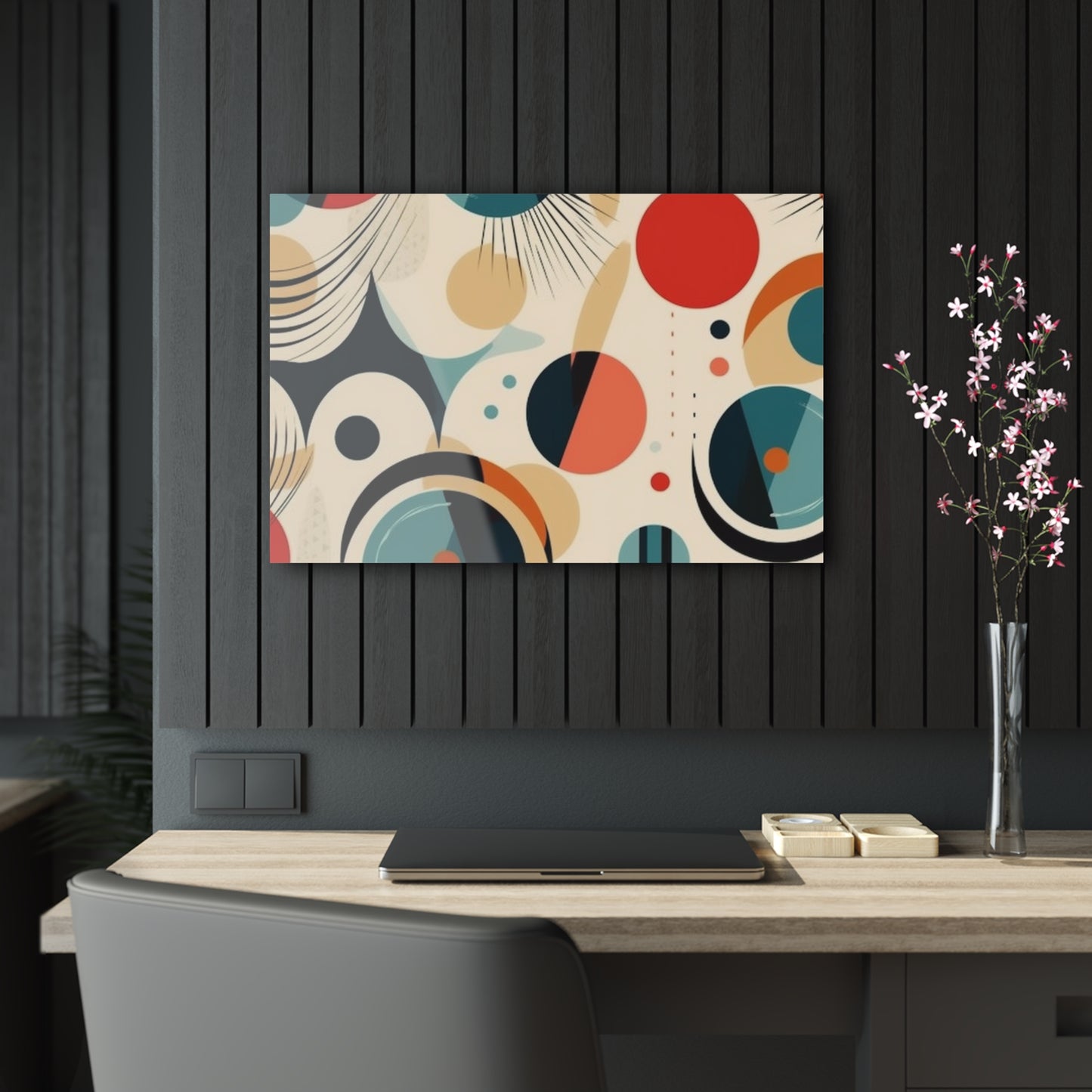 Abstract Elegance: Midcentury Modern Acrylic Prints with Modern Abstract Art and Vintage Fashion