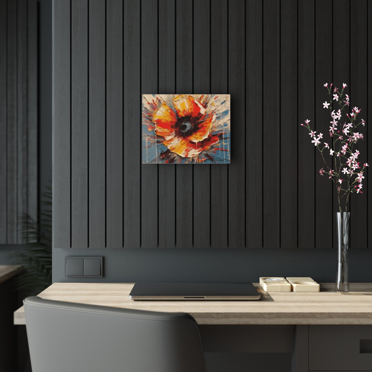 Poppy Symphony: Acrylic Prints with Abstract Floral Artwork