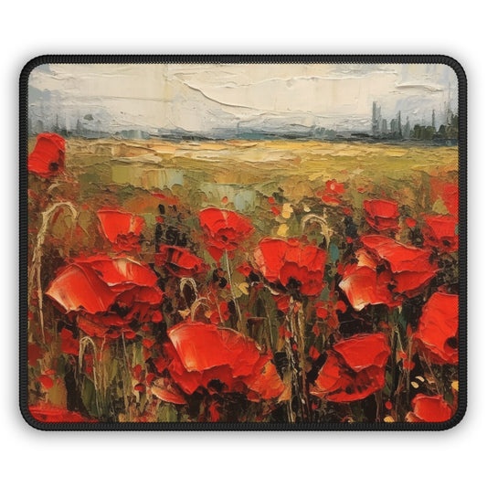 Abstract Poppy Fields: Gaming Mouse Pad for Artistic Inspiration