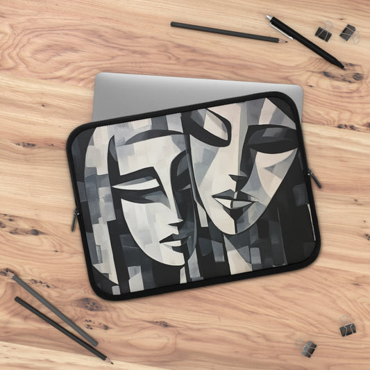 Abstract Oil Paint Laptop Sleeve: Cubist Artistry in a Portable Masterpiece