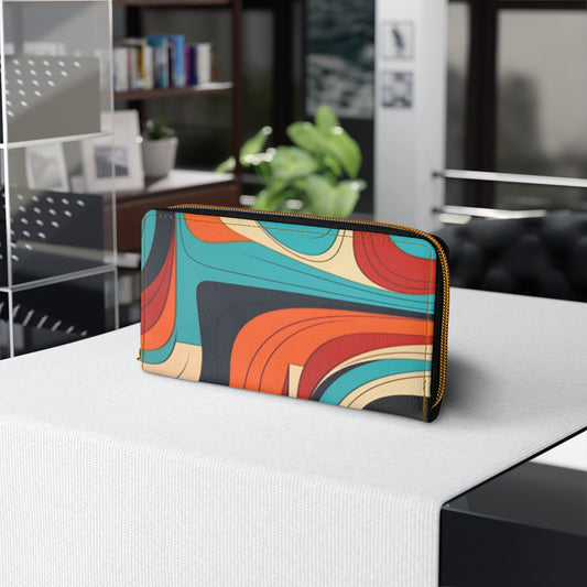Midcentury Abstractions: Abstract-Inspired Zipper Wallet for Atomic Age Design