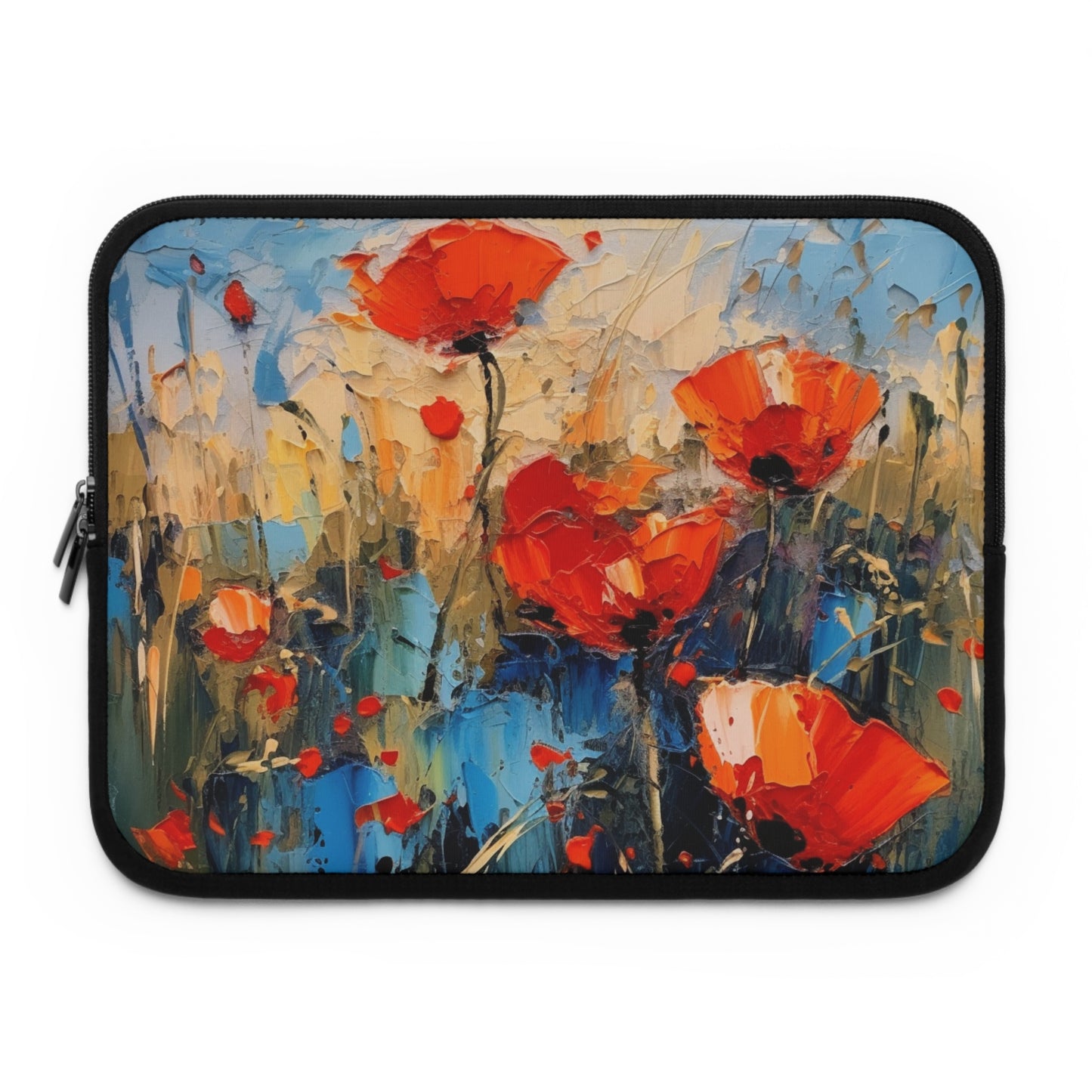 Laptop Sleeve Paradise: Abstract Poppy Artwork and Flower Drawings
