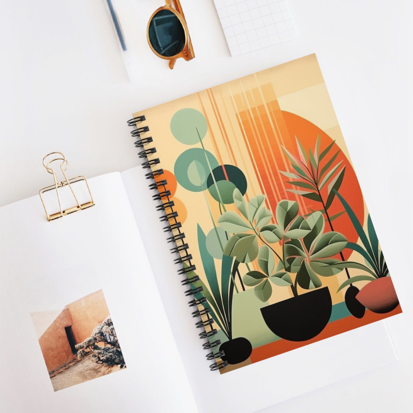 Botanical Beauty: Midcentury Modern Plant Spiral Notebook