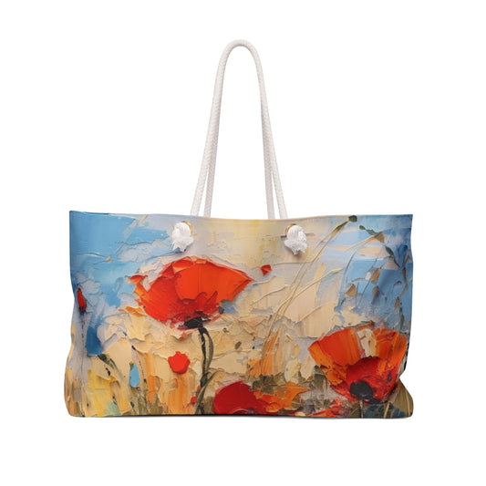 Weekender Bag Paradise: Abstract Poppy Artwork and Flower Drawings
