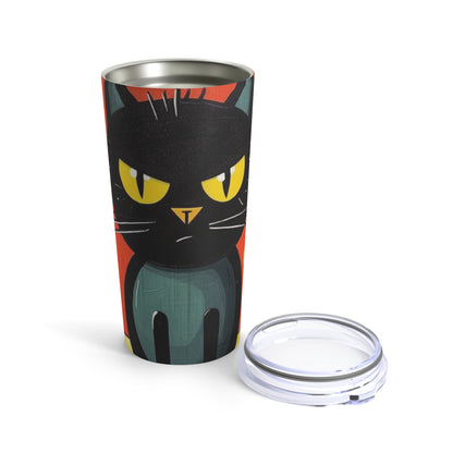 Fashionably Retro Feline: Midcentury Modern Tumbler with a Vintage Cat-Inspired Flair