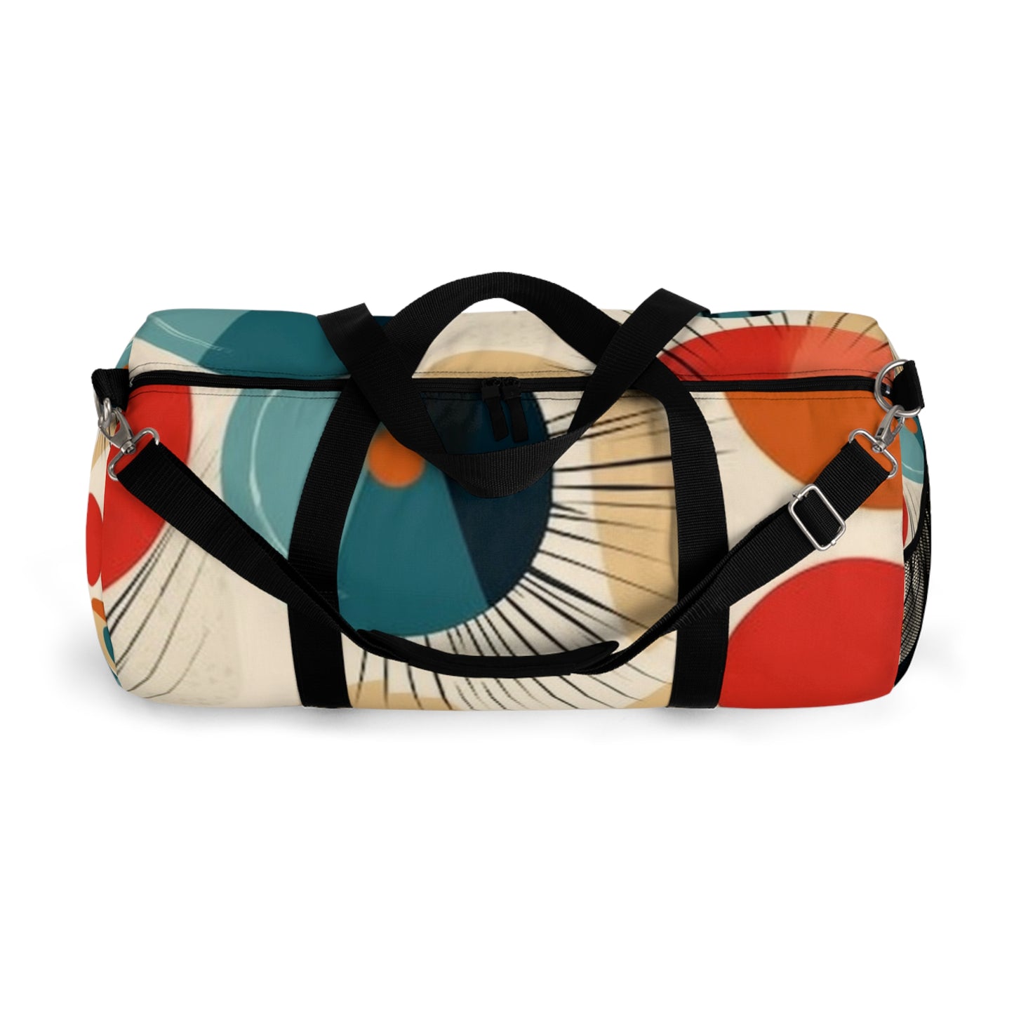 Abstract Elegance: Midcentury Modern Duffel Bag with Modern Abstract Art and Vintage Fashion