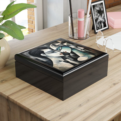Jewelry Box with Cubist Art: Sip with Artistic Finesse and Abstract Flair