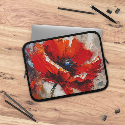 Floral Serenity: Laptop Sleeve with Poppy Flowers to Brighten Your Day