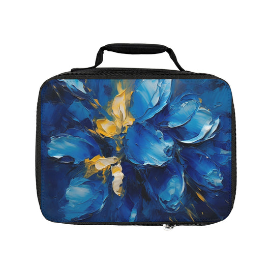Abstract Wallpaper Lunch Bag: Immersive Floral Beauty with Blue Orchid Motif