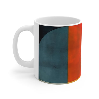 Sleek Geometric Style: Midcentury Modern Mug with Abstract Geometric Art