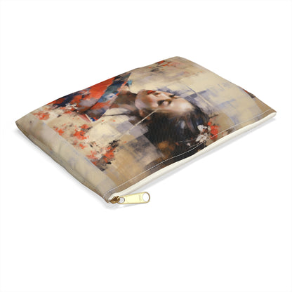 Japanese-Inspired Abstract Oil Painting Accessory Pouch: Celebrating Geisha Beauty