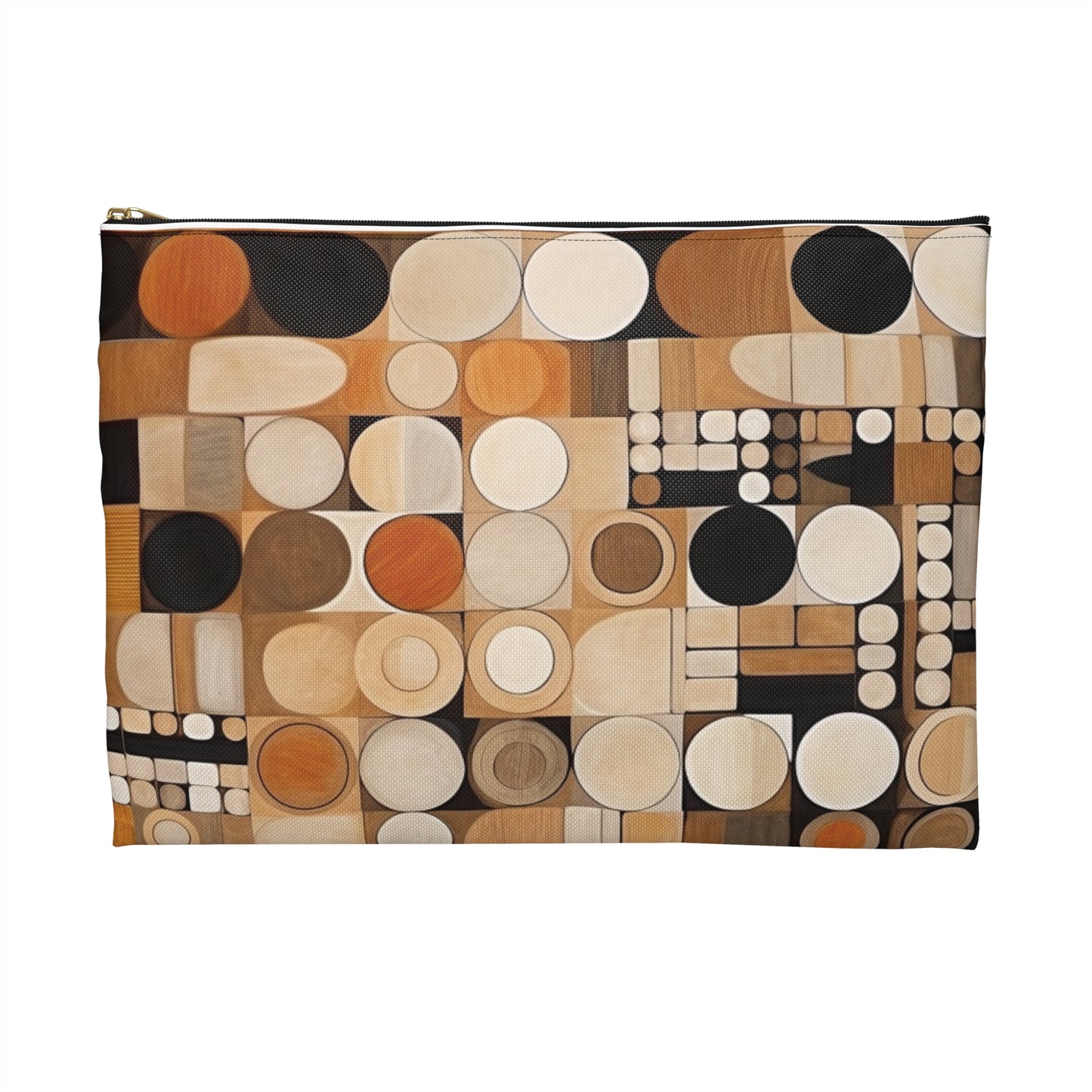 Geometric Simplicity in Earth Tones: Graphic Canvas Pouch