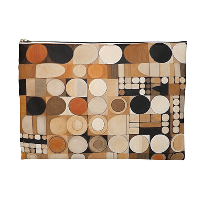 Geometric Simplicity in Earth Tones: Graphic Canvas Pouch