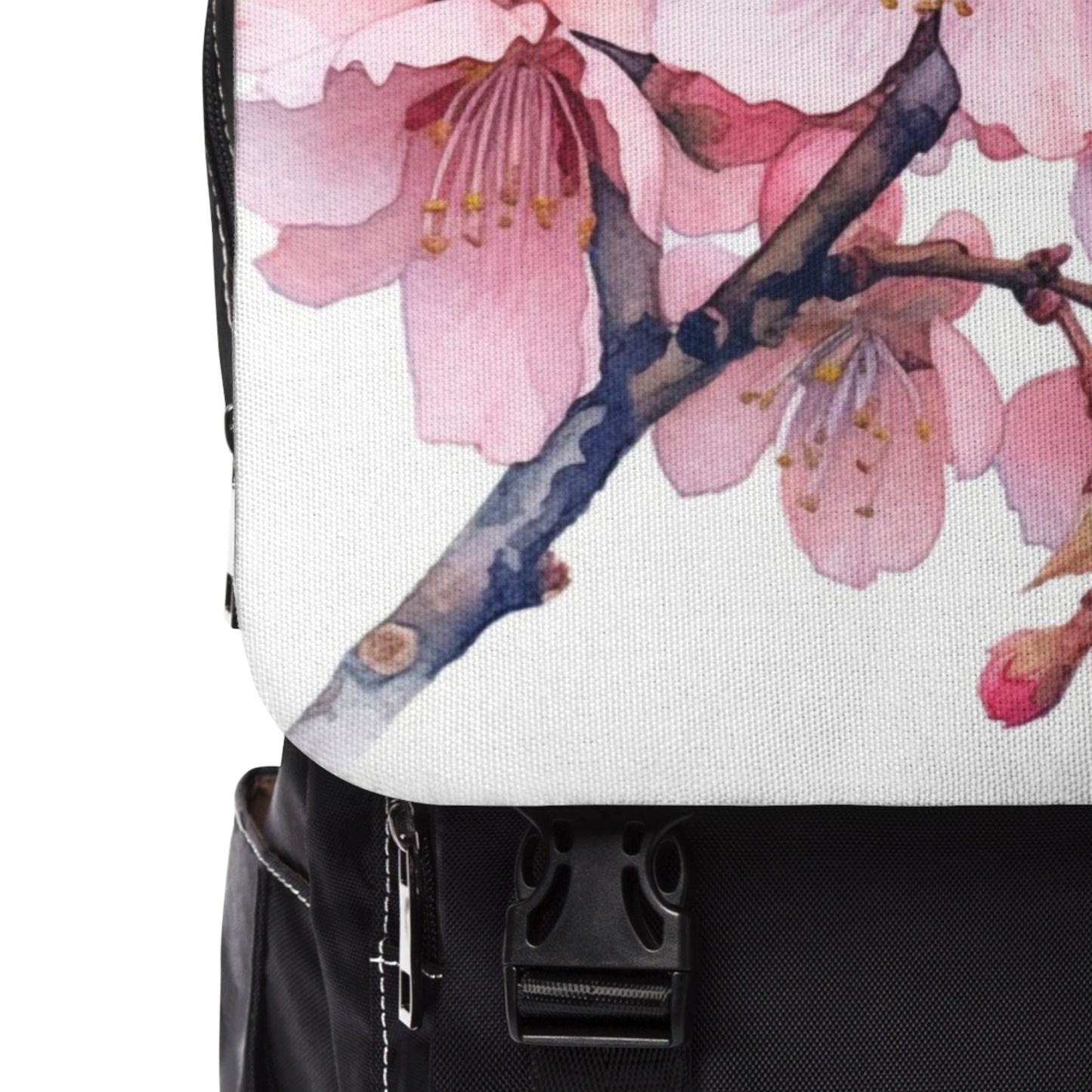 Whimsical Delight: Watercolor Cherry Blossom Tree Unisex Casual Shoulder Backpack