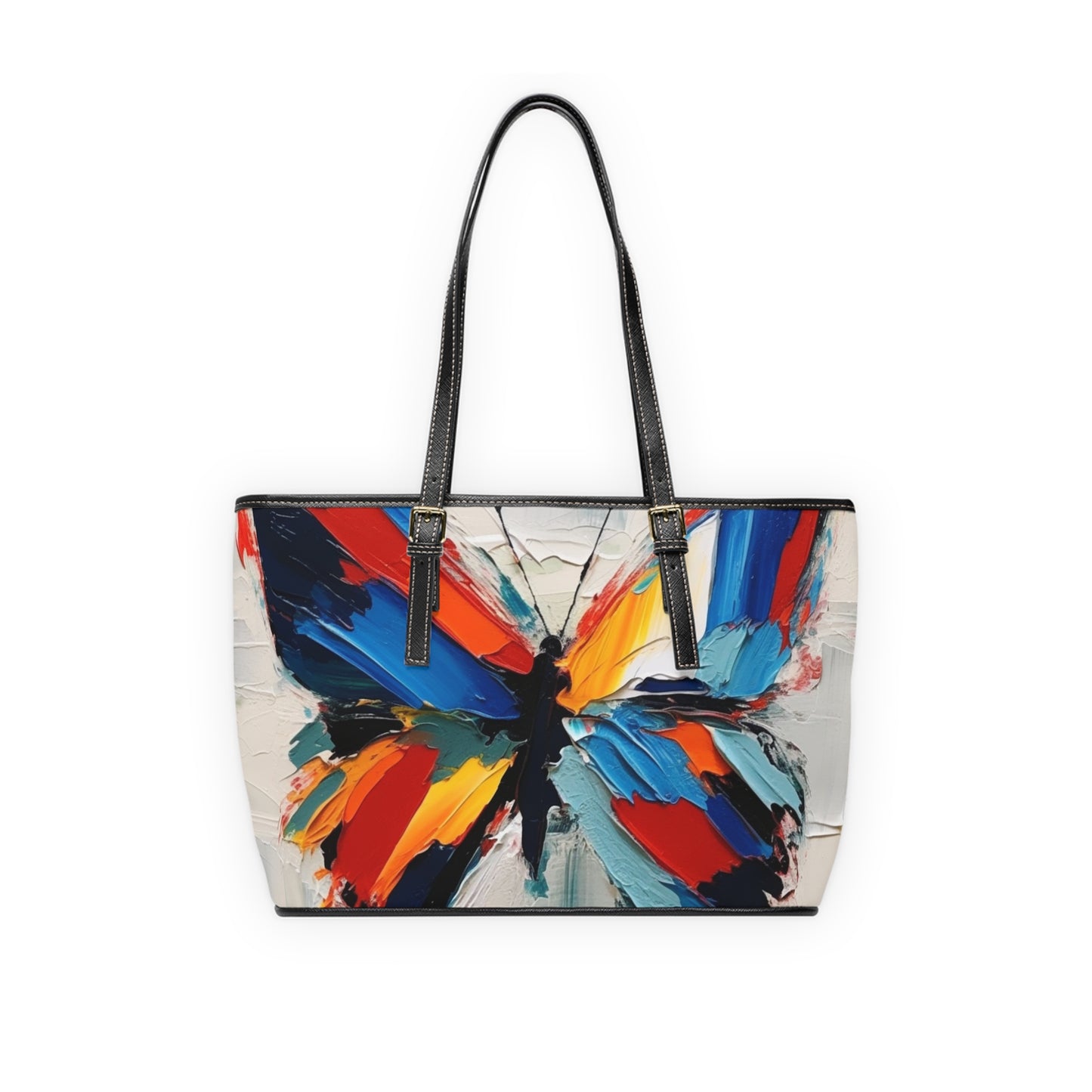 Abstract PU Leather Shoulder Bag for Art Lovers: Butterfly-Inspired Delight