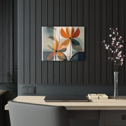 Botanical Chic: Flower Drawings and Minimalist Acrylic Prints Design with Midcentury Flair