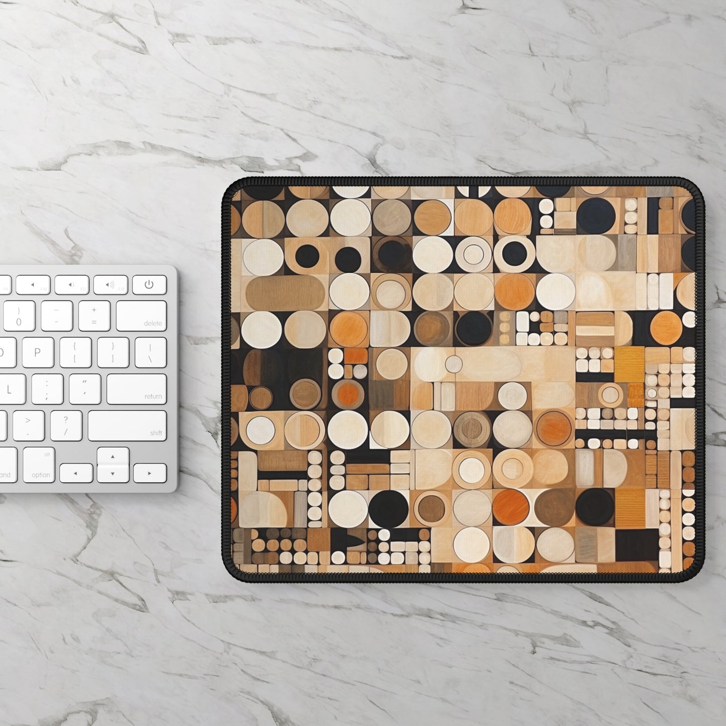 Circular Symphony: Geometric Gaming Mouse Pad with Artistic Flair