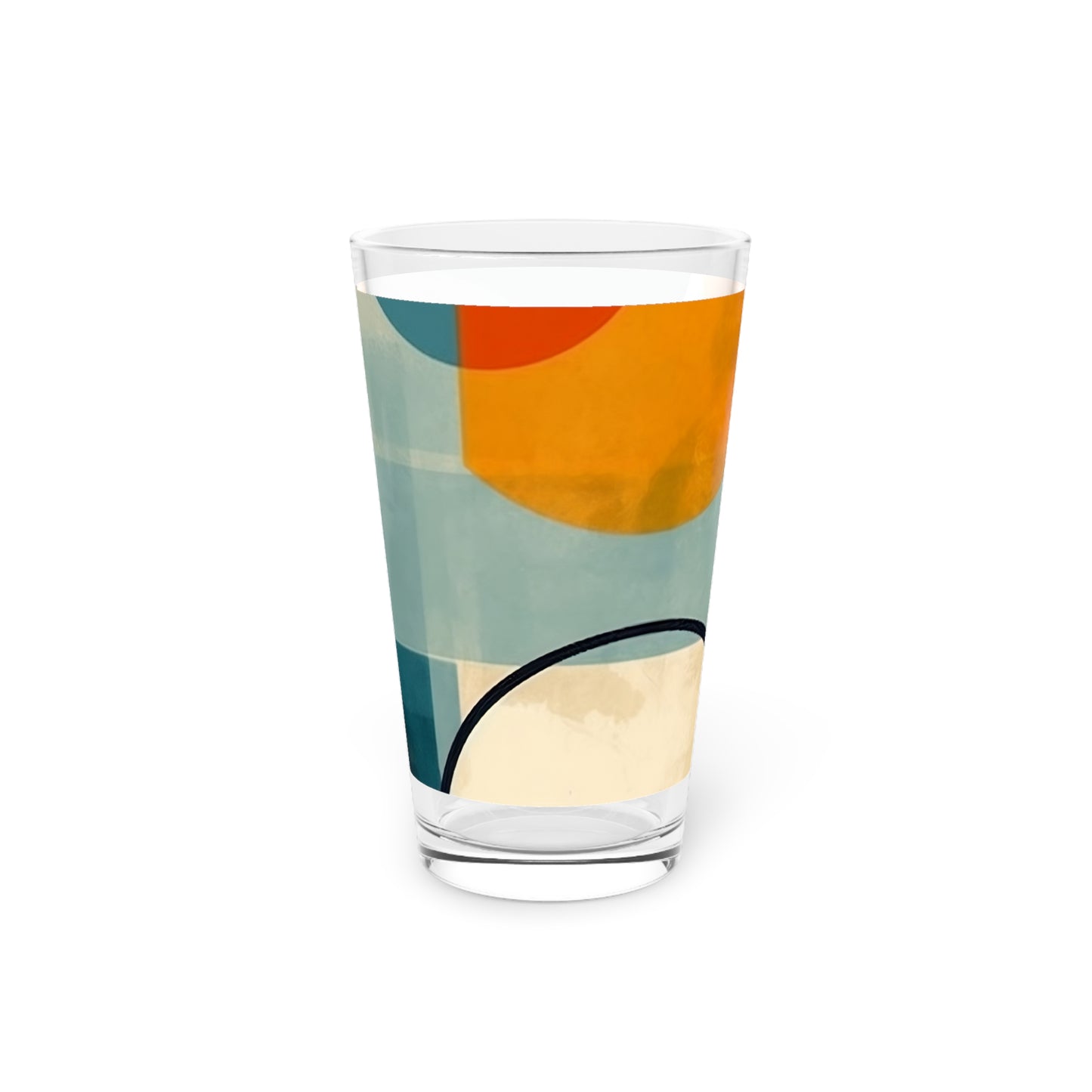 Geometric Vintage Glam: Midcentury Modern Pint Glass with 1950s Fashion Influence