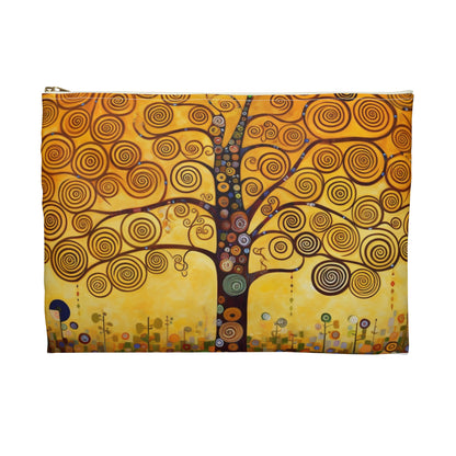 Symbolic Harmony: Gustav Klimt Tree of Life Accessory Pouch, Embrace Artistic Elegance