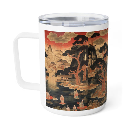 Tsuzure-Nishiki Inspired: Japanese Tapestry Insulated Coffee Mug