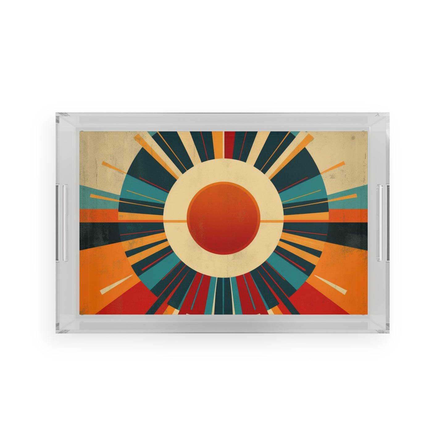 Minimalist Sunshine: Midcentury Modern Sun Acrylic Serving Tray