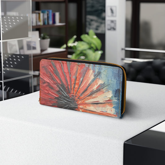 Umbrella Painting Zipper Wallet: Channel Your Inner Artist with Abstract Oil Paint