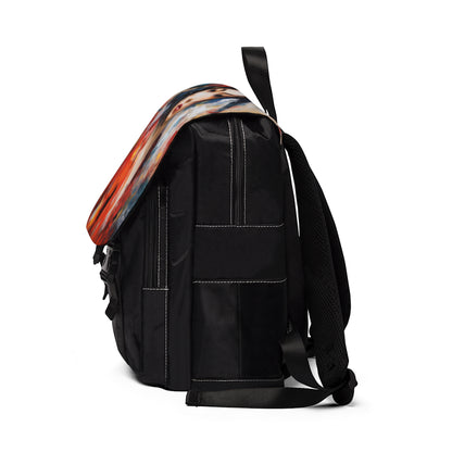 Abstract Geisha Art Unisex Casual Shoulder Backpack: Captivating Brushstrokes in a Japanese Aesthetic