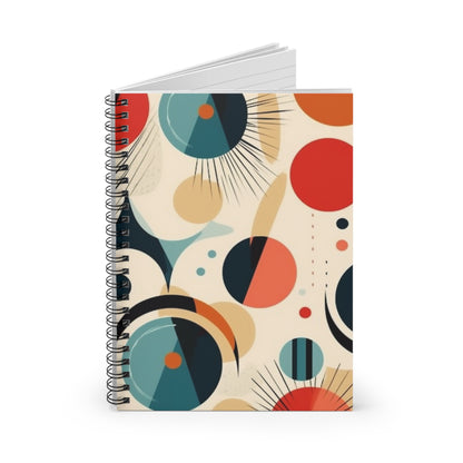 Abstract Elegance: Midcentury Modern Spiral Notebook with Modern Abstract Art and Vintage Fashion