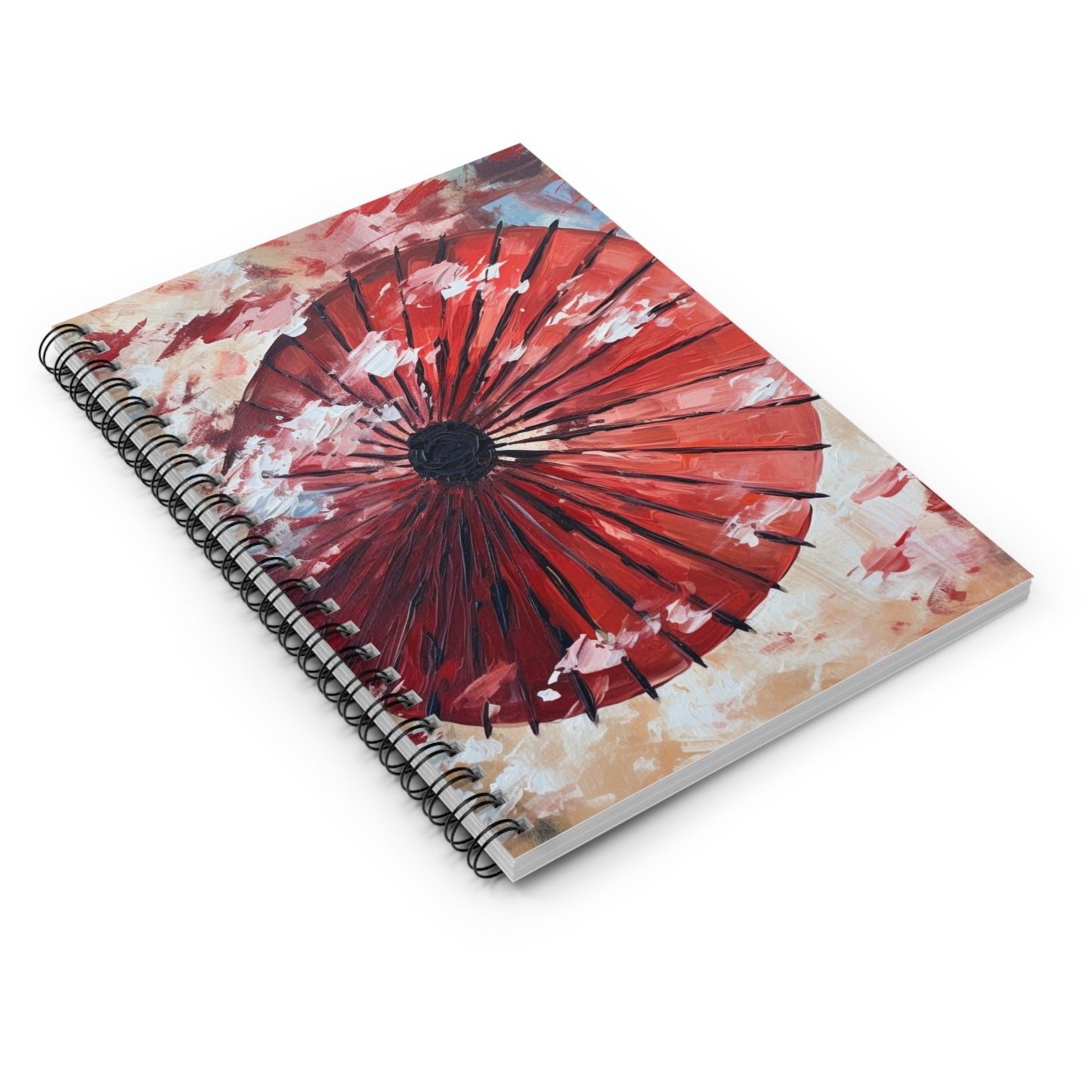Abstract Japanese Umbrella Painting Spiral Notebook Ruled: Unleashing Artistic Beauty