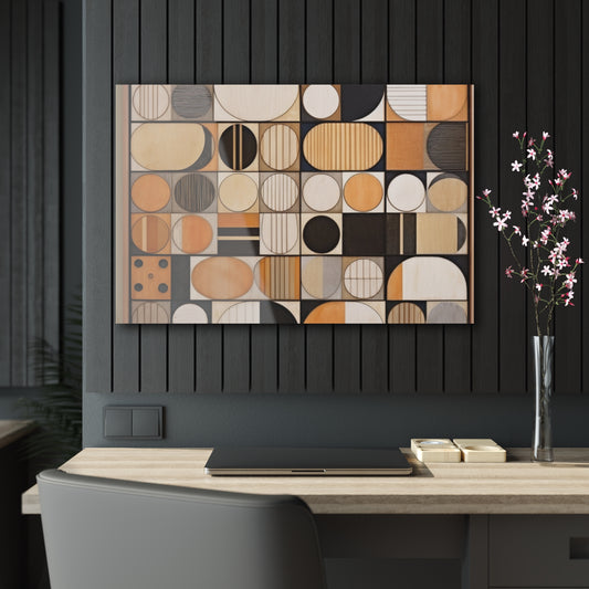 Earthy Circles and Mosaics: Geometric Canvas Acrylic Prints