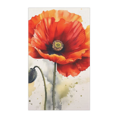 Stunning Poppy Flower Watercolor Kitchen Towel: A Blossoming Experience