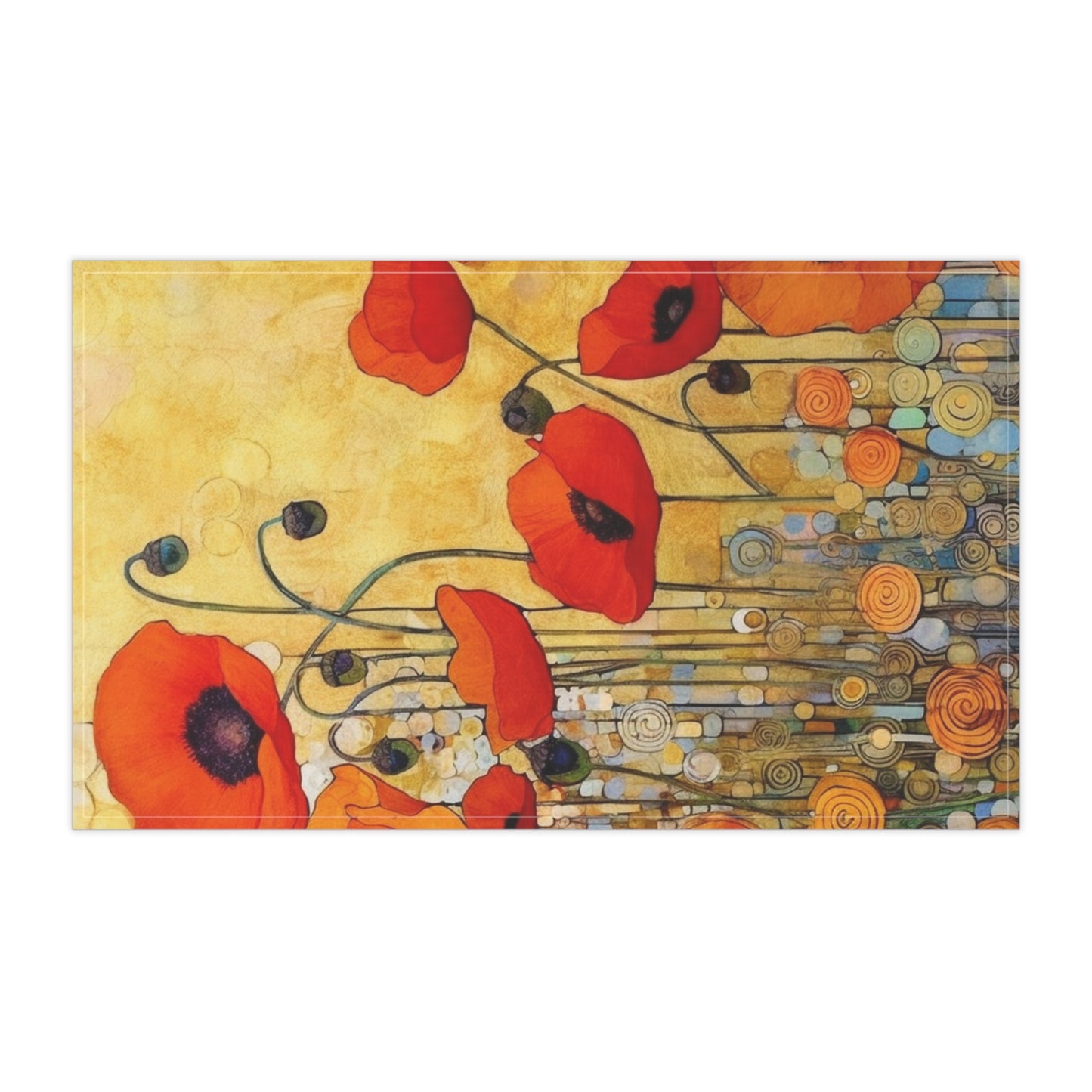 Kitchen Towel Adorned with Gustav Klimt's Poppies