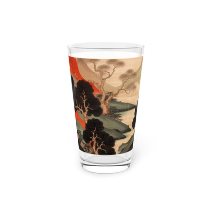 Custom Japanese Tapestry on a Pint Glass - Unique Artistic Expression