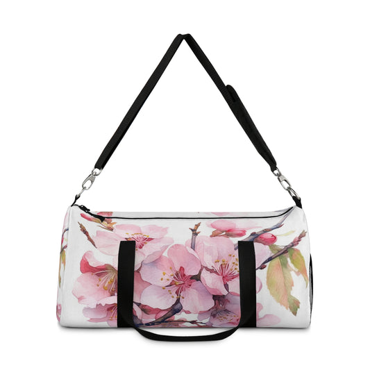 Whimsical Delight: Watercolor Cherry Blossom Tree Duffel Bag