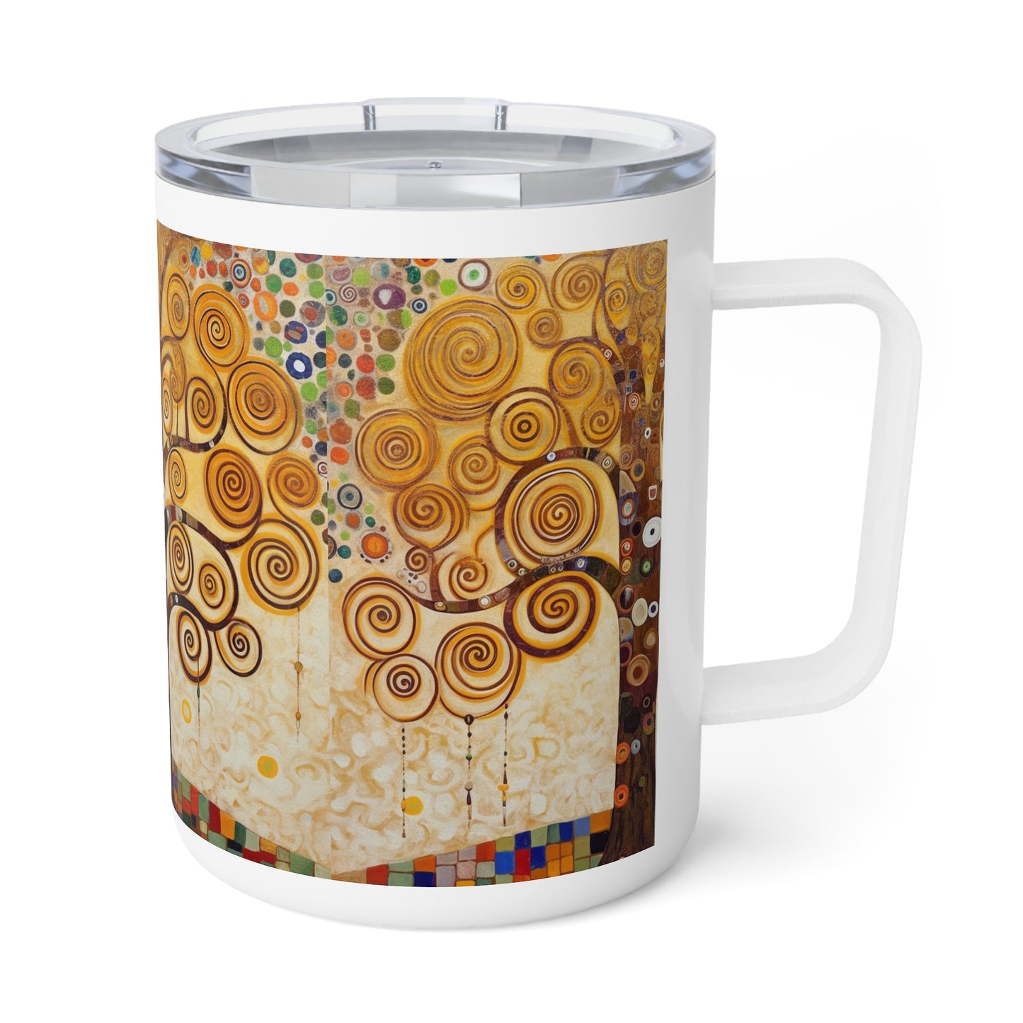Vienna Secession Delight: Gustav Klimt Tree of Life Insulated Coffee Mug