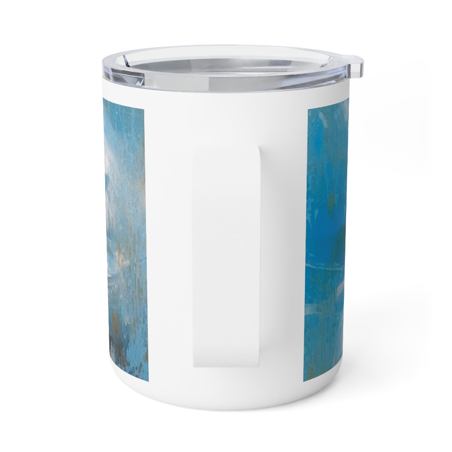 Ethereal Elegance: Insulated Coffee Mug featuring an Abstract Oil Painting of Jasmine