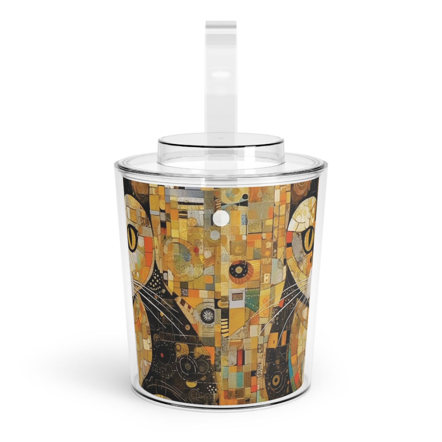 Modern Art Fusion: Vienna Secession Ice Bucket with Tongs