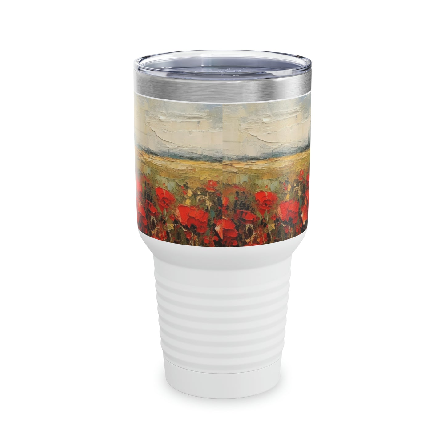 Abstract Poppy Fields: Ringneck Tumbler for Artistic Inspiration
