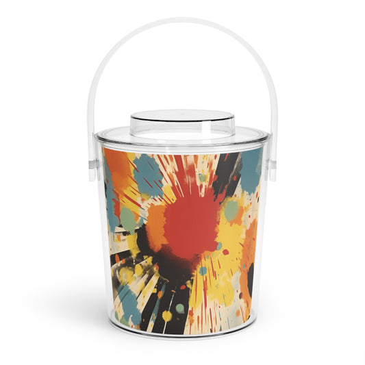 Artistic Fusion: Luminous Ice Bucket with Tongs