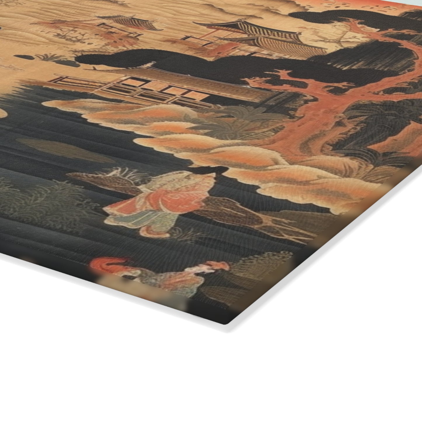 Custom Japanese Tapestry Glass Cutting Board: Your Personalized Artistic Statement