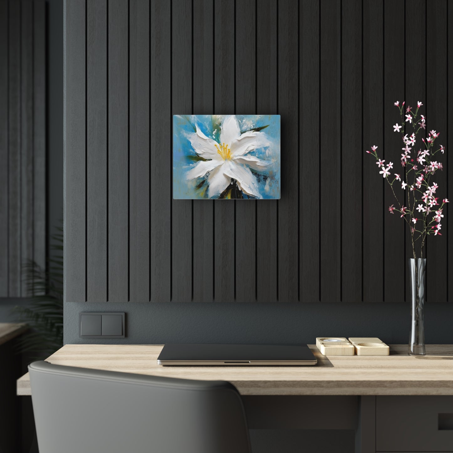 Ethereal Elegance: Acrylic Prints featuring an Abstract Oil Painting of Jasmine