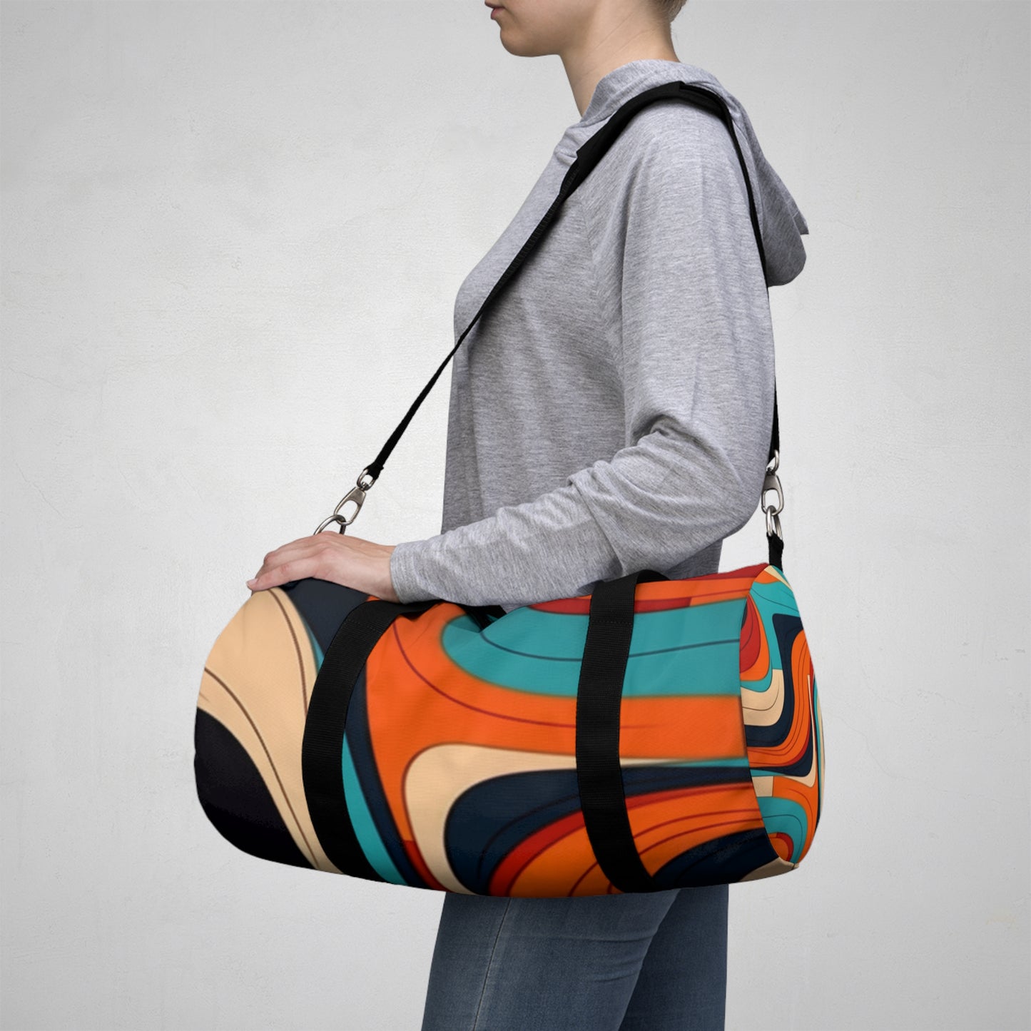 Midcentury Abstractions: Abstract-Inspired Duffel Bag for Atomic Age Design