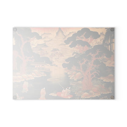 Custom Japanese Tapestry Glass Cutting Board: Your Personalized Artistic Statement