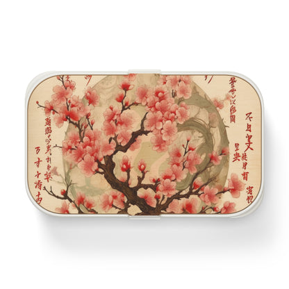 Whimsical Blossom Dreams: Bento Box with Delightful Flower Drawings and Cherry Blossoms
